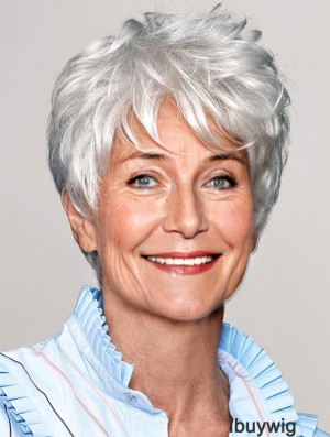Wigs Online White Cropped Wavy Boycuts Wigs