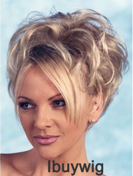 Curly Synthetic Blonde Short Fashion 3/4 Wigs