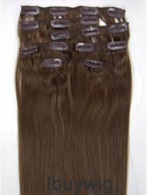 Perfect Brown Straight Remy Human Hair Clip In Hair Extensions