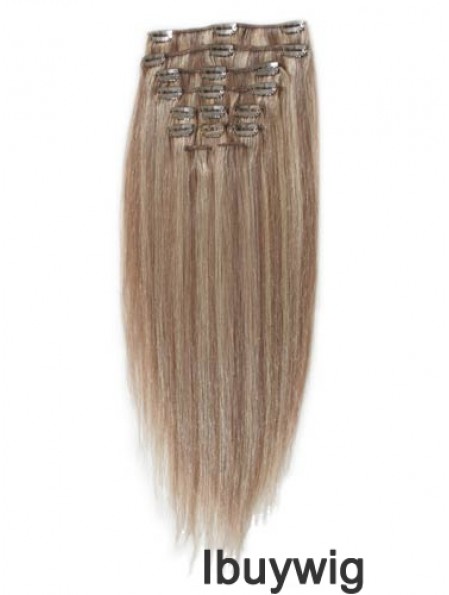 Great Blonde Straight Remy Human Hair Clip In Hair Extensions