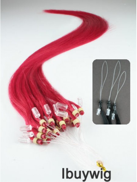 Fashion Red Straight Micro Loop Ring Hair Extensions