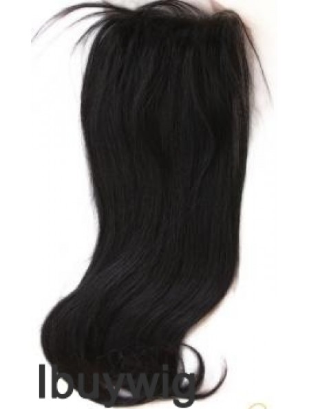 Modern Black Long Straight Lace Closures