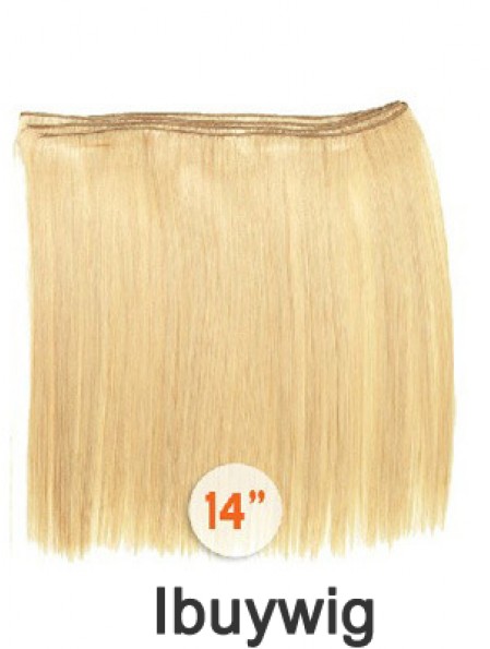 Straight Remy Human Hair Blonde Style Weft Extensions