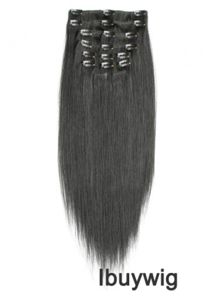 Incredible Black Straight Remy Human Hair Clip In Hair Extensions