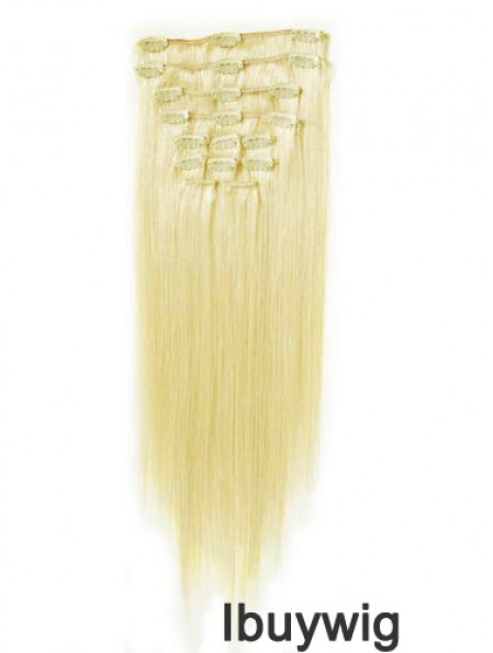 Perfect Blonde Straight Remy Human Hair Clip In Hair Extensions