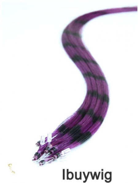 Soft Black Straight Micro Loop Ring Hair Extensions