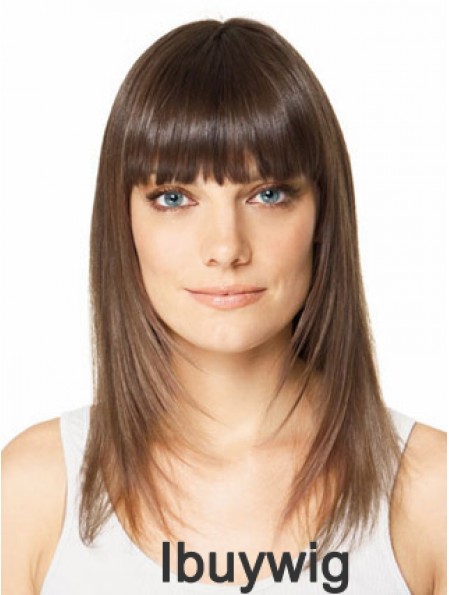 Clip In Hairpieces For Short Hair Brown Color Straight Style