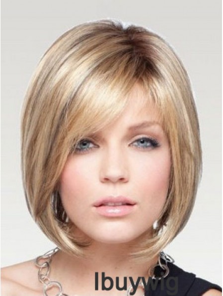 Beautiful Bob Wigs Remy Human Chin Length Blonde Color Straight Wigs