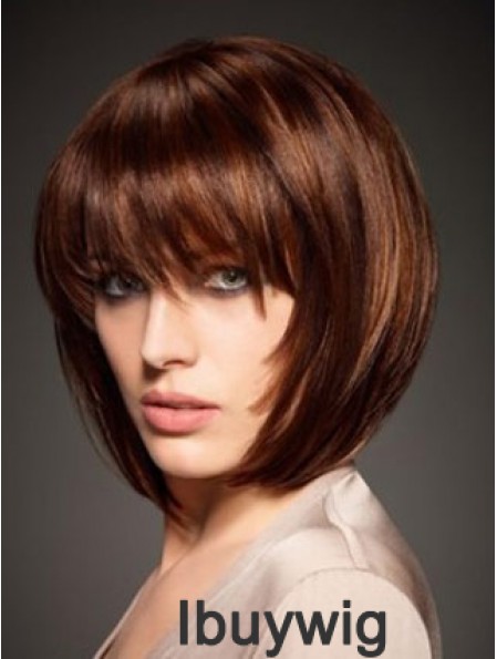 Human Hair Wig Straight Style Chin Length Bobs Cut