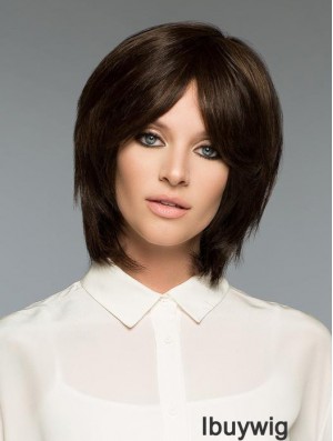 Brown Natural Straight Short Remy Human Hair Bob Wigs