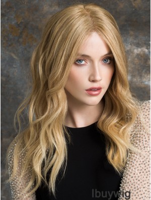 Long Lace Front Wigs Blonde Color Wavy Style Human Hair Wigs