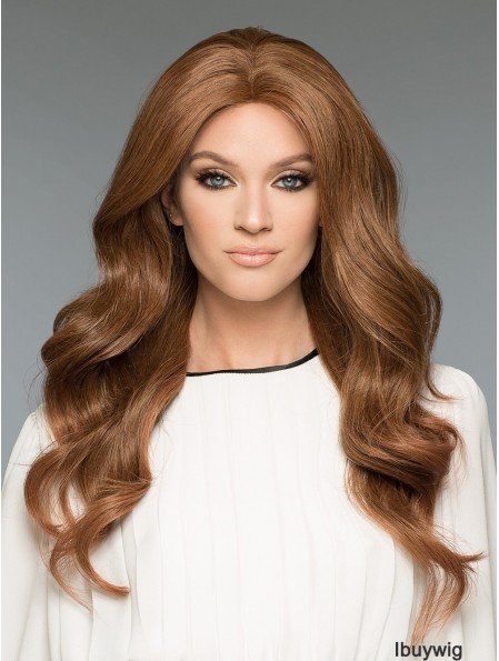 20 inch Long 100% Hand-tied Brown Natural Looking Wigs