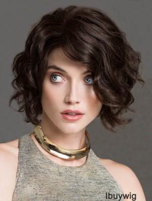Black Bob Wig With Remy Human Chin Length 100% Hand Tied
