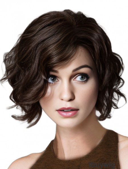 Black Bob Wig With Remy Human Chin Length 100% Hand Tied