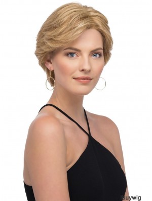 Blonde Layered Straight 6 inch Human Wig