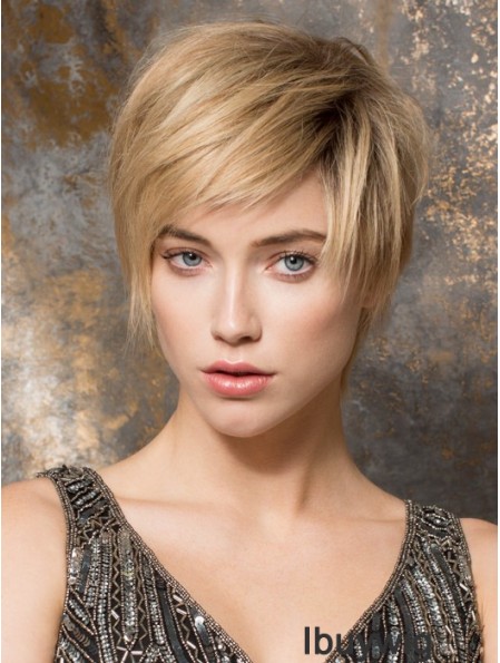 Ladies Monofilament Wig Sale 100% Hand Tied Blonde Color Boycuts