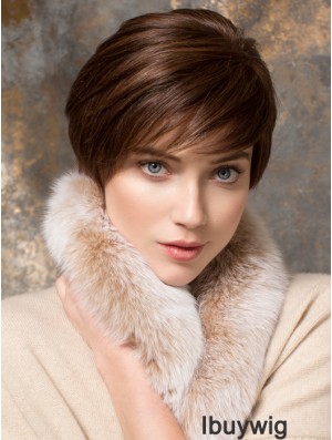 Short Straight Boycuts Auburn Designed 100% Hand-tied Wigs