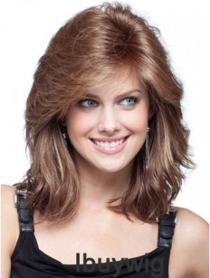 Remy Human Hair Shoulder Length Lace Front Trendy Wigs For Cancer 
