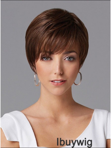 Hair Wigs For Women Cropped Length Straight Style Auburn Color