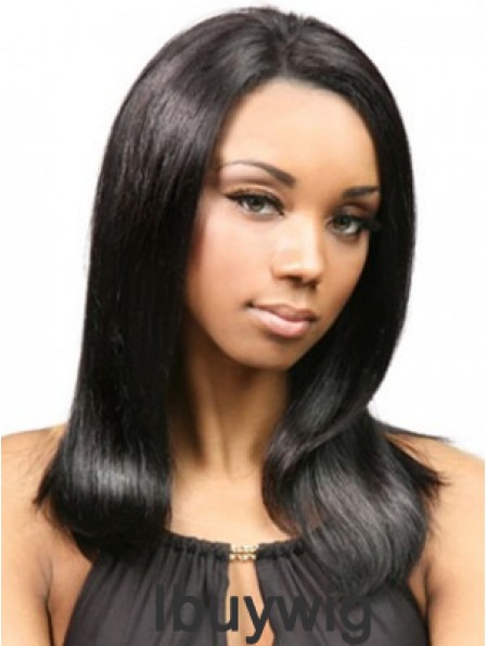 Yaki Human Hair With Capless Black Color Yaki Style