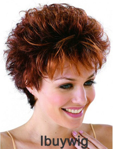 Remy Human Cropped Lace Front Curly Petite Monofilament Cap Wigs