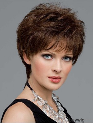 Petite Wigs With Monofilament Boycuts Wavy Style Short Length