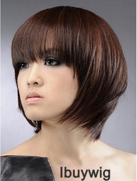 Chin Length Straight Bobs Capless Synthetic Wigs Bob Style