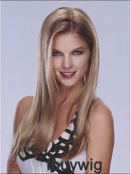 Half Blonde Wig Lace Front Long Length Straight Style