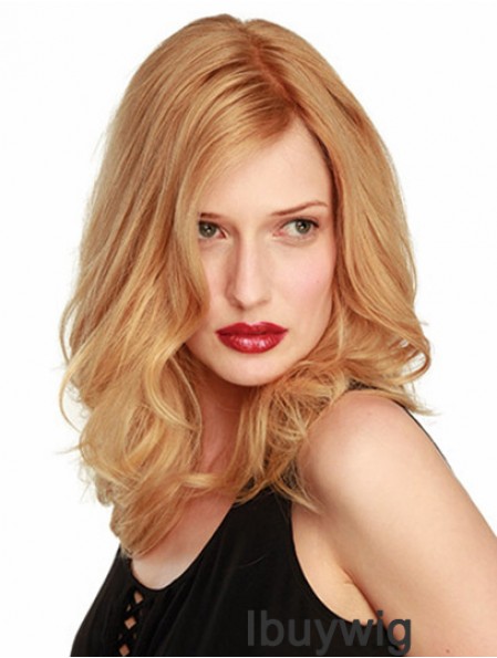  Best Human Hair Blonde Wavy Shoulder Length Lace Front Wigs 