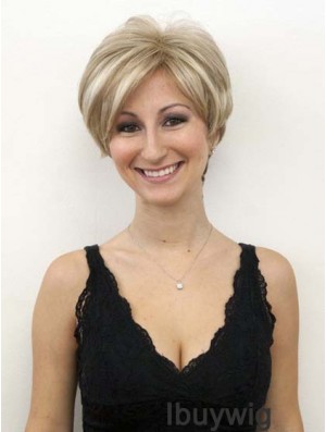 Blonde Wigs With Lace Front Mono Wavy Style Short Length Bob Human hair Wigs