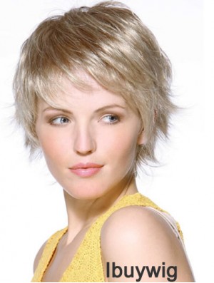  Designed Blonde Straight Chin Length Lace Front Wigs