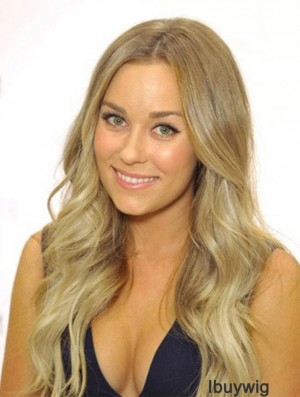100% Hand Tied Remy Long Wavy Blonde Cheap Monofibre Wigs