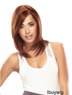 Small Head Mono Hand Tied Wigs With Lace Front Shoulder Length