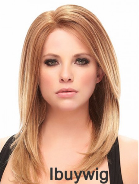 Auburn Shoulder Length Trendy Straight Without Bangs Lace Wigs