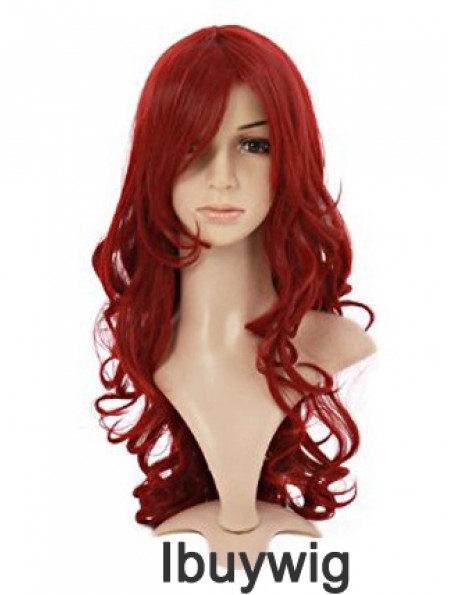 Wavy With Bangs Lace Front Style 20 inch Red Long Wigs