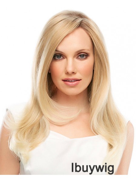 18 inch Blonde Long Layered Straight Designed Lace Wigs