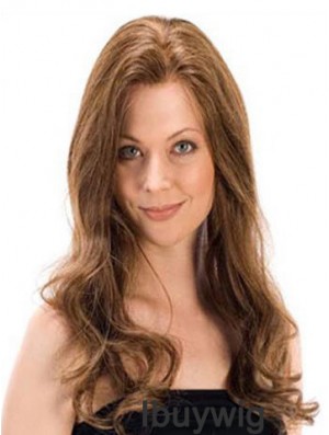 Wavy Remy Human Long Brown Monofilament Human Hair Wigs