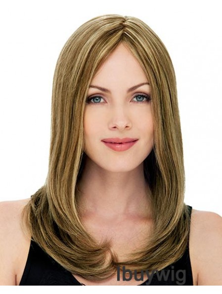 20 inch Blonde Long Layered Straight Affordable Lace Wigs