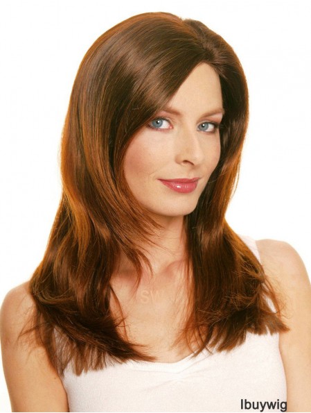 18 inch Auburn Long Layered Straight Fashion Lace Wigs