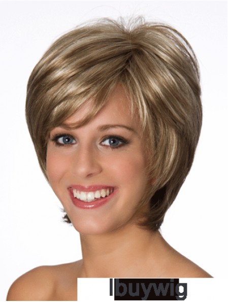 Layered Wavy Blonde 8 inch Real Human Wigs