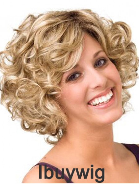 Curly Blonde Layered 10 inch Buy Human Hair Wigs