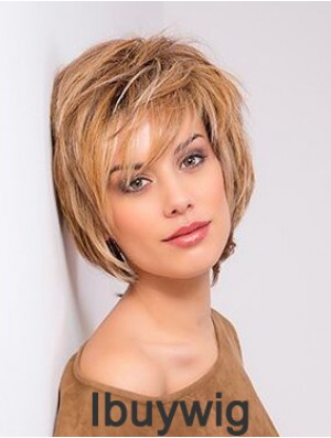 Blonde Straight Bobs 10 inch Copper Chin Length Human Hair Lace Front Wigs