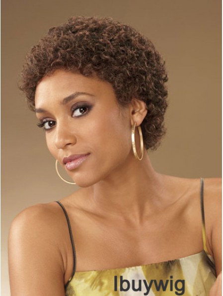 African Hair Wigs Curly Style Short Length Boycuts With Capless