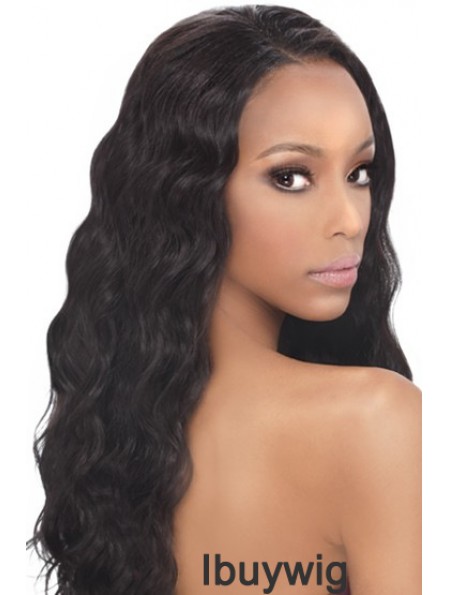 Black Wavy Human Hair With Capless Wavy Style Long Length