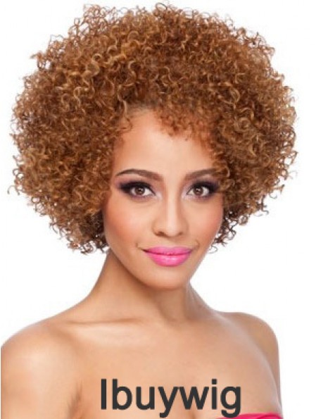 African American Afro Wigs Chin Length Kinky Style Layered Cut