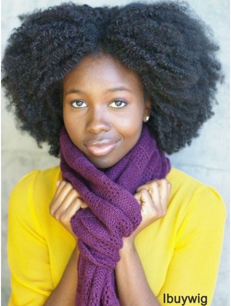 Natural 12 inch Short Kinky Wigs For Black Women