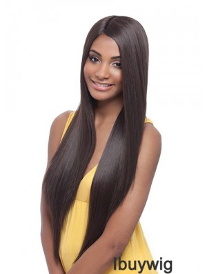 Long Yaki Without Bangs Trendy Brown Lace Front Wigs