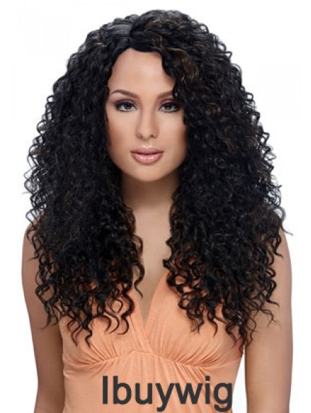 Long Black Kinky Layered Perfect African American Wigs