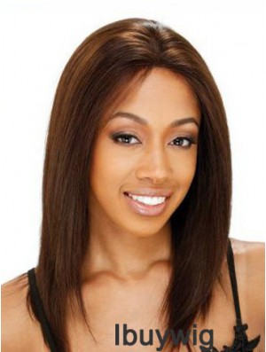 Human Hair Lace Front Wig Indian Remy Straight Style Shoulder Length