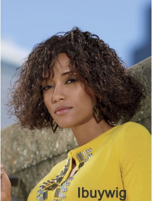New Shoulder Length Kinky 12 inch Synthetic Glueless Lace Front Wigs